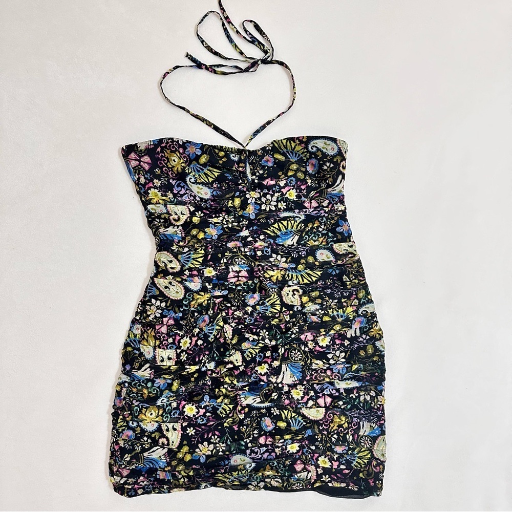 NEW NWT Zara Paisley Print Halter Mini Dress - Picture 2 of 6